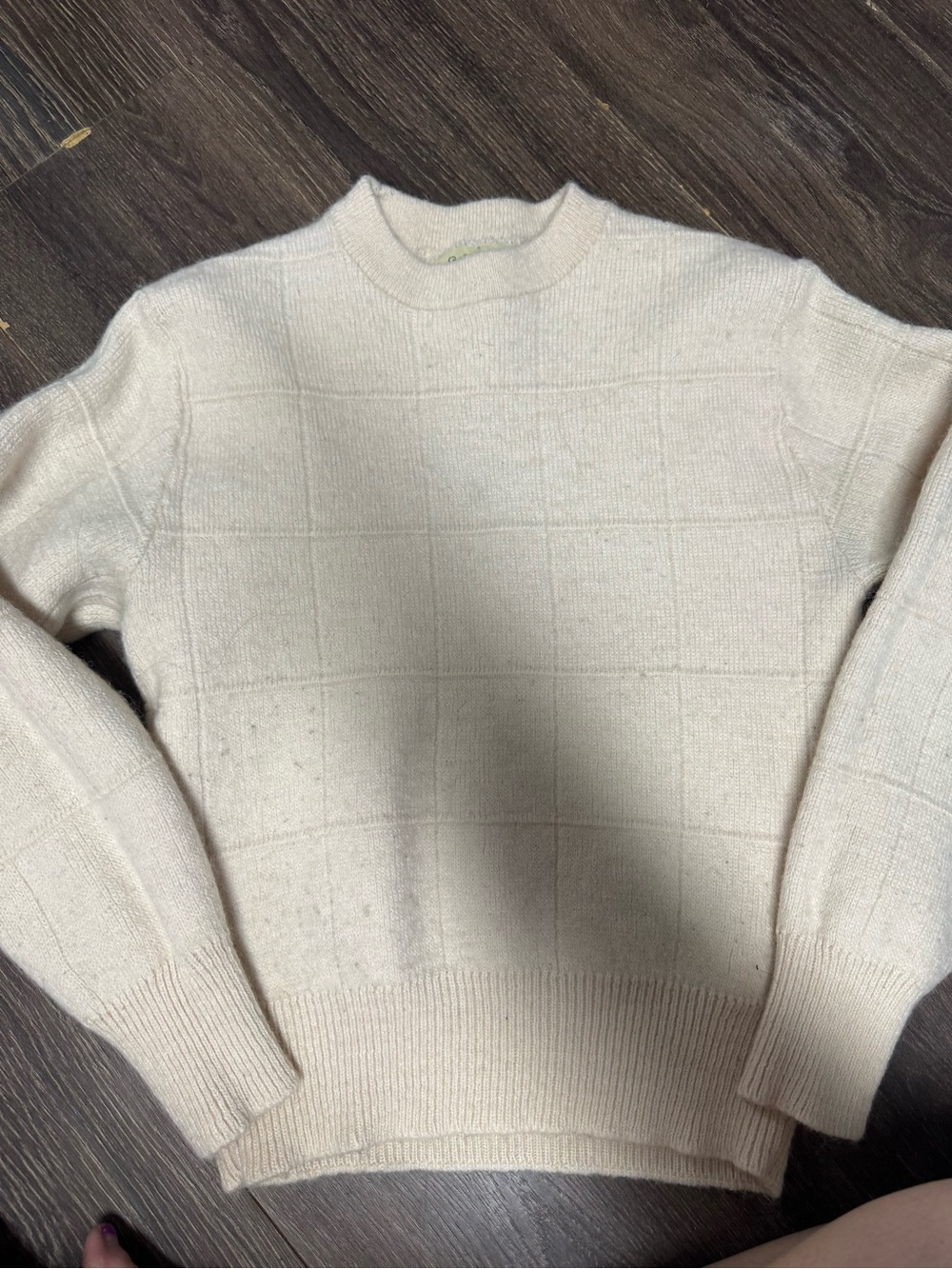 St John’s Bay Men's Crewneck Textured Knit Sweater - Cream